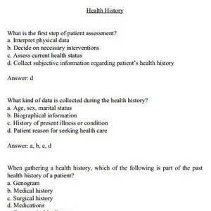 NCLEX Questions: Health History and Physical Assessment Vol. 1. Collection of MCQ on health history & physical assessment for NCLEX exam. image 3