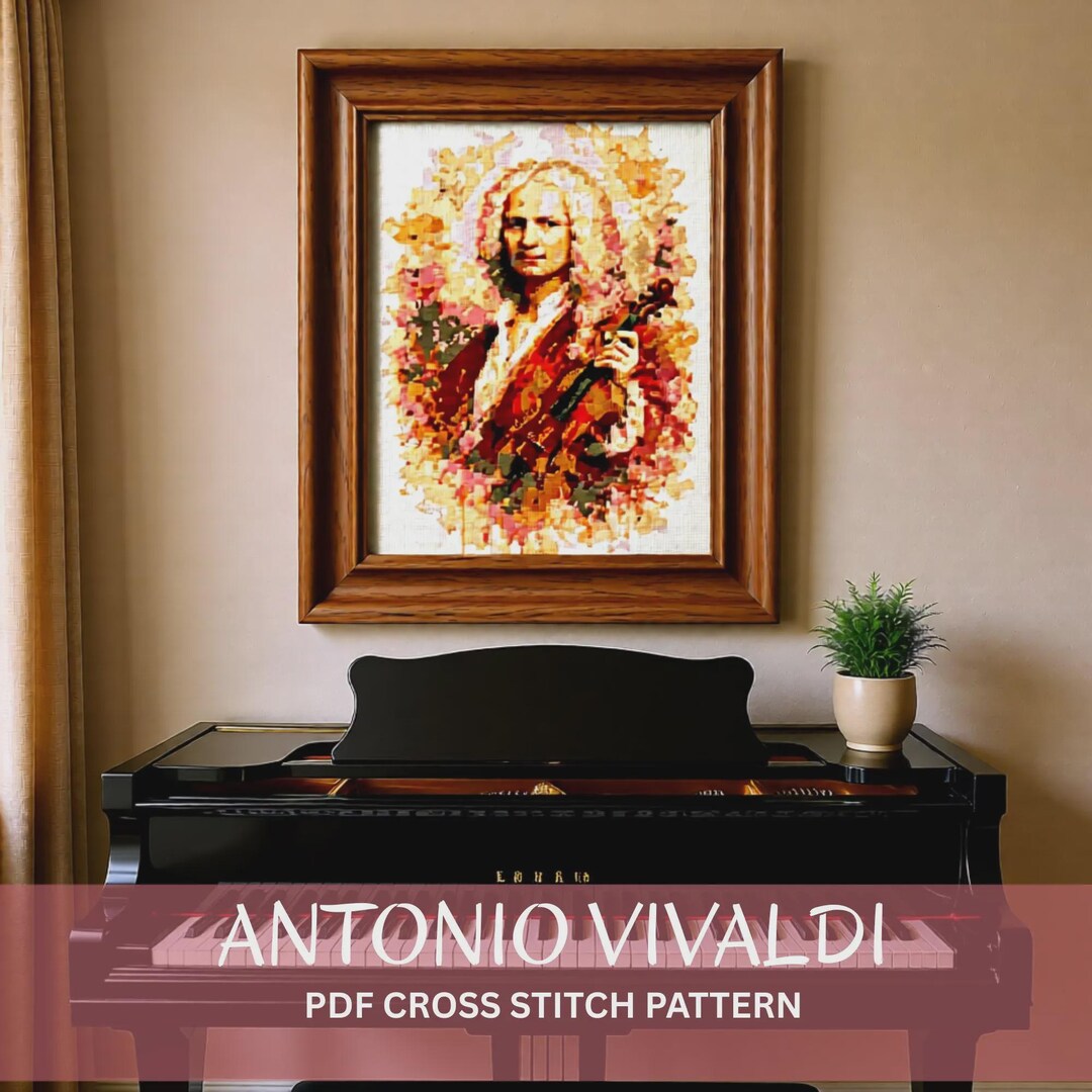 Antonio Vivaldi Cross Stitch Pattern PDF | Classical Music Embroidery ...