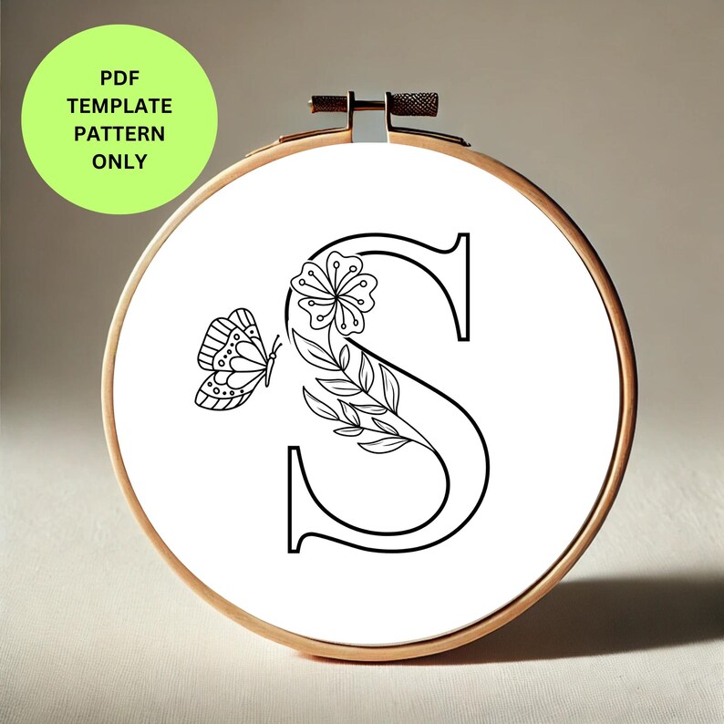 Floral Alphabet Embroidery Pattern Bundle | 26 Letters Punch Needle ...