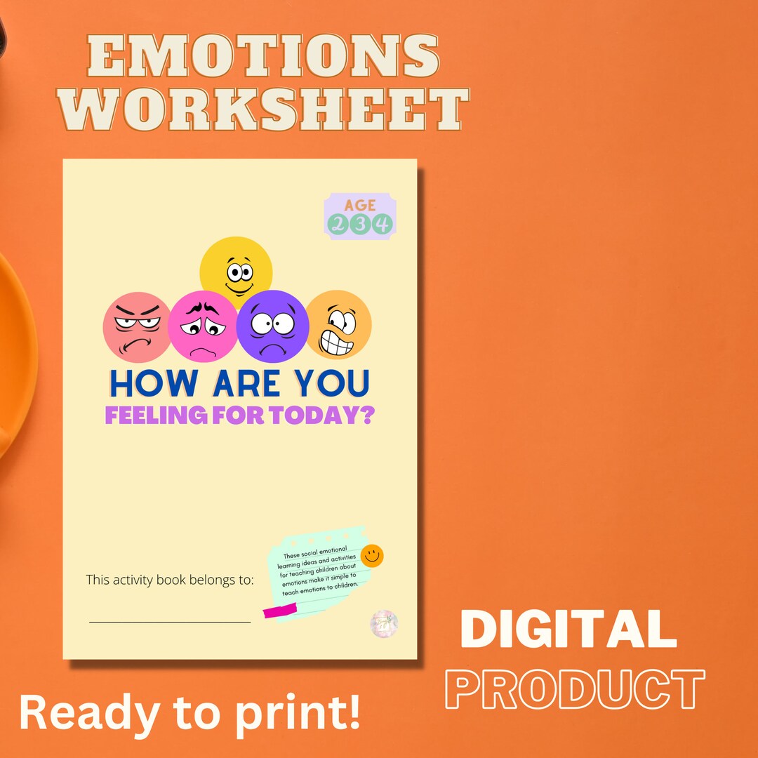 Different Emotions Worksheets for Kids Exercises at Home Used for Home
