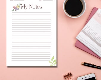 Minimalist MY NOTES meeting notes study notes taking notes 25 pcs per pack in A4 size