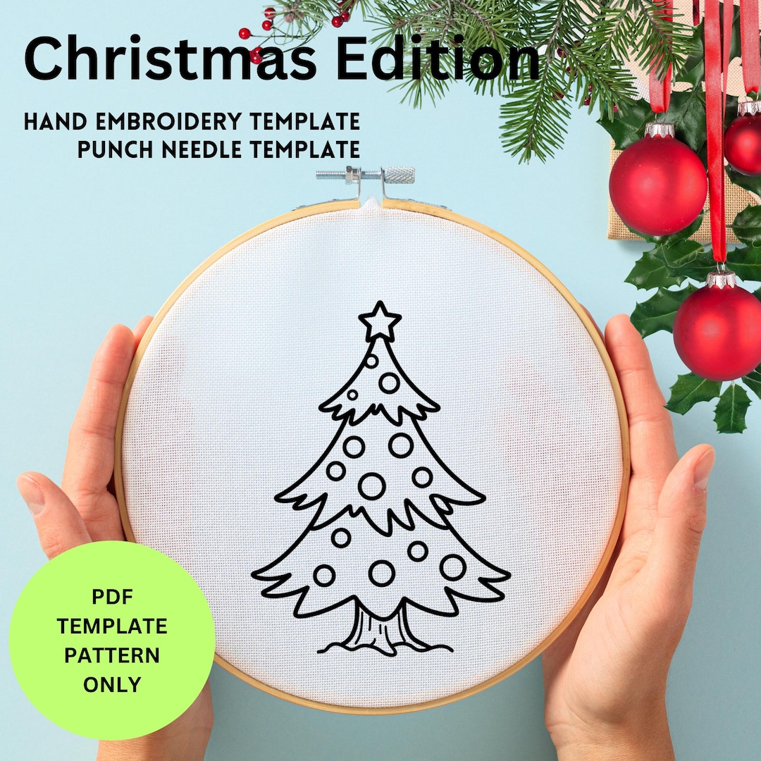 Christmas Tree Embroidery Pattern PDF | Christmas Hand Embroidery ...