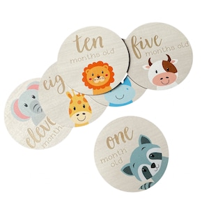 Cartes anniversaire bébé en bois - Cadeau baby shower Cadeaux de Noël Disques en bois mensuels Bonjour tout le monde Nouveaux parents Accessoires photo Première année de grossesse