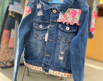 Beautiful Upcycled Kids Denim Jacket