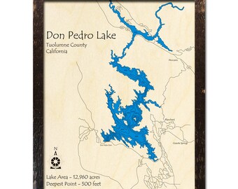 Don Pedro Lake Map Don Pedro Lake Etsy