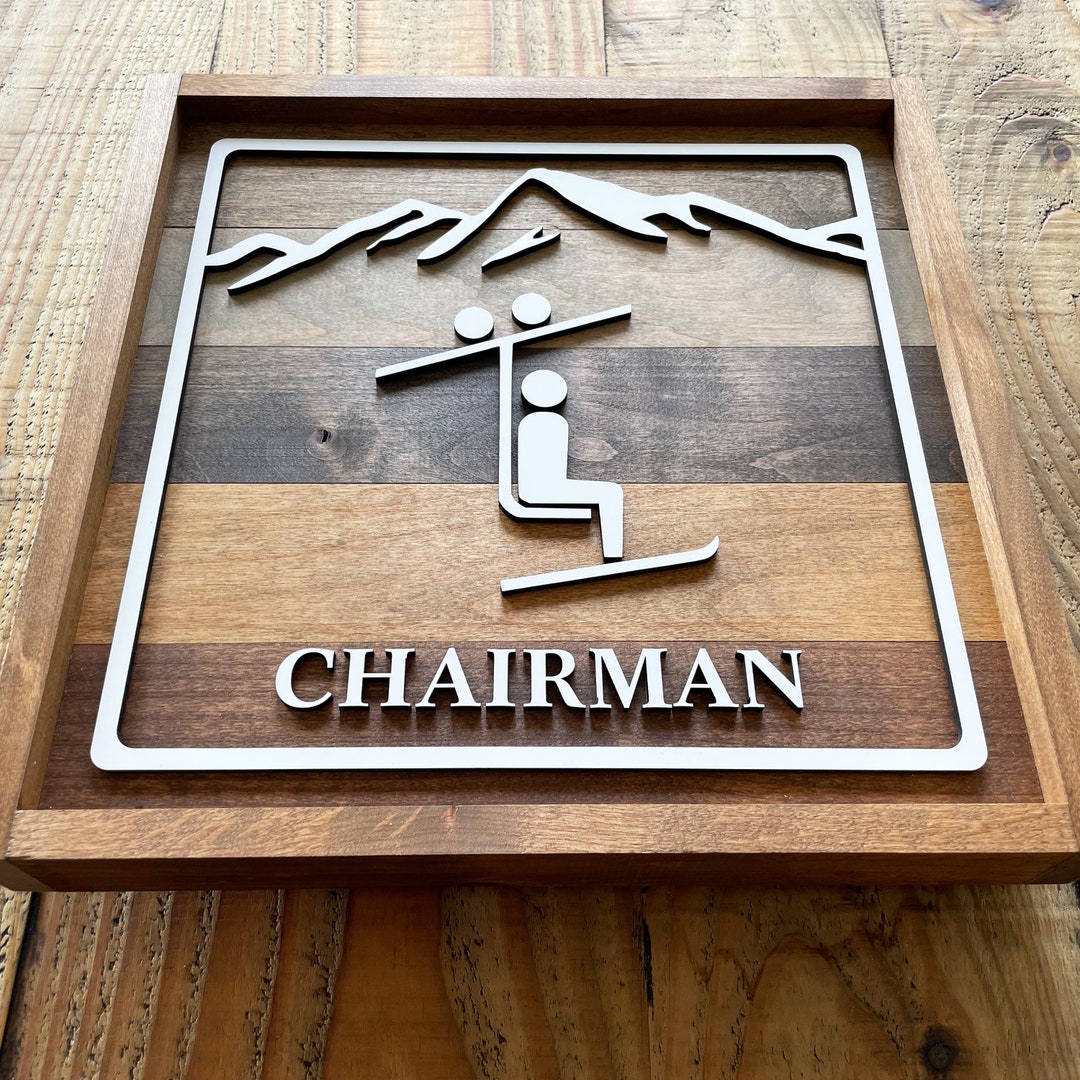 Custom Wood Ski Chairlift Sign Chairman Chairlift Sign Gifts for Skiers ...