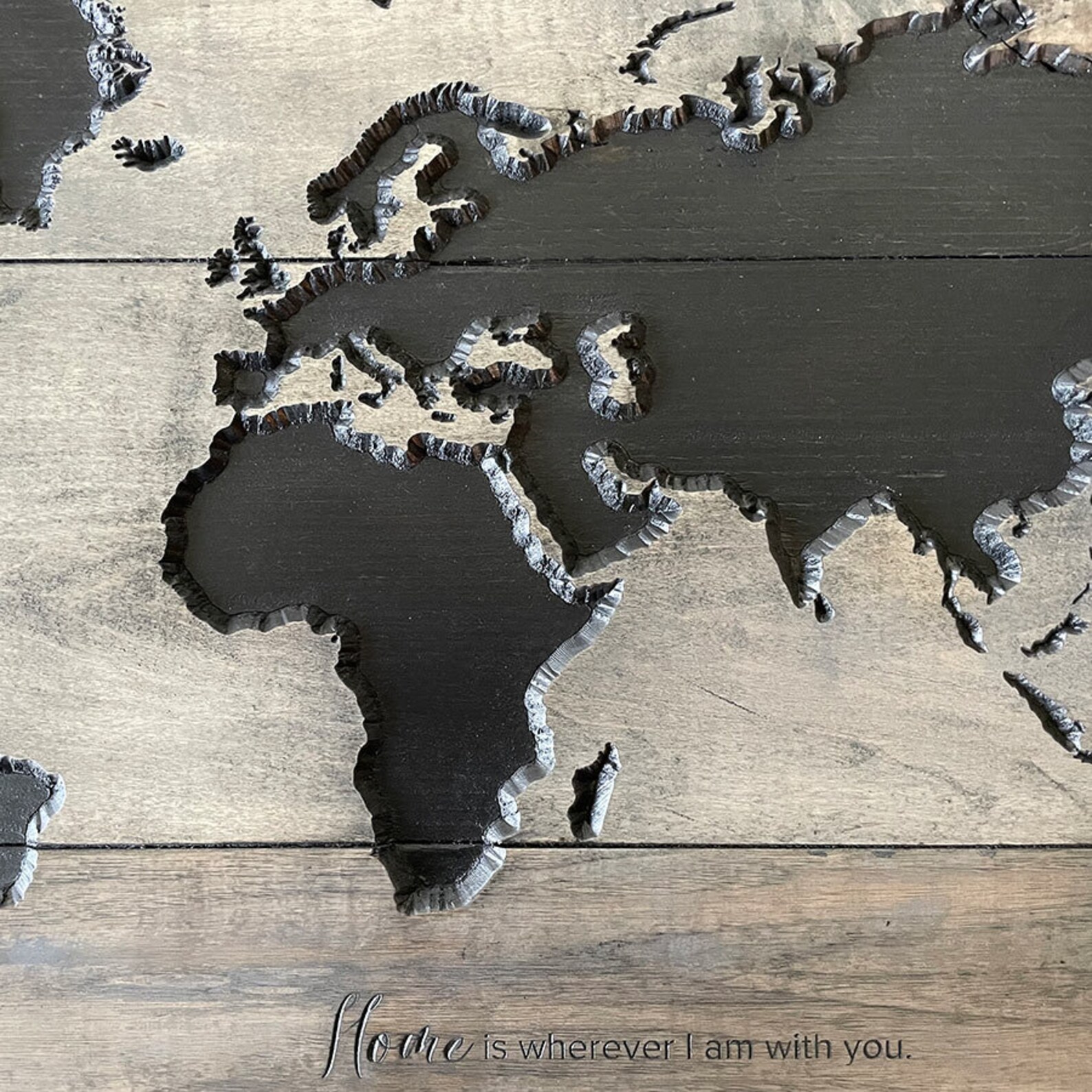Wood Carved World Map Custom Wooden World Map Rustic Cabin Etsy