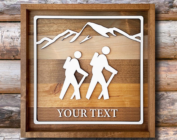 Custom Wood Hiking Sign | Personalized Hiking Wall Art, Gifts for Hikers, Hiking Trail Sign, Hiking Gifts, Backpacking, Camping