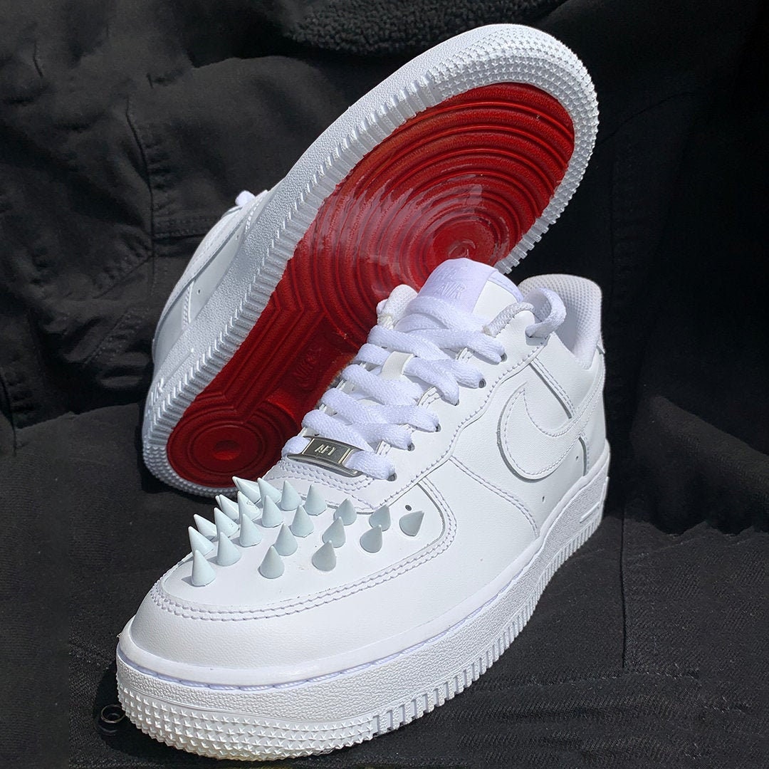 custom air force 1 red bottoms