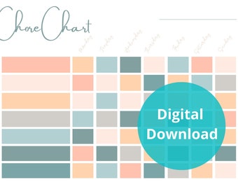 Chore Chart for Kids, Kids Chores, Kids Chore Chart, Responsibility Chart, Chore Chart Printable,PDF, Instant Download