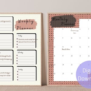 Planner Bundle, Digital Planner, Daily Planner, Weekly Planner, Monthly Planner, Diary, Calendar, To Do List, Everyday Notepad