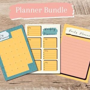Planner Bundle, Digital Planner, Daily Planner, Weekly Planner, Monthly Planner, Diary, Calendar, To Do List, Everyday Notepad,