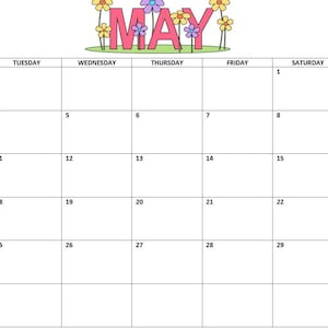 Blank May 2021 Calendar