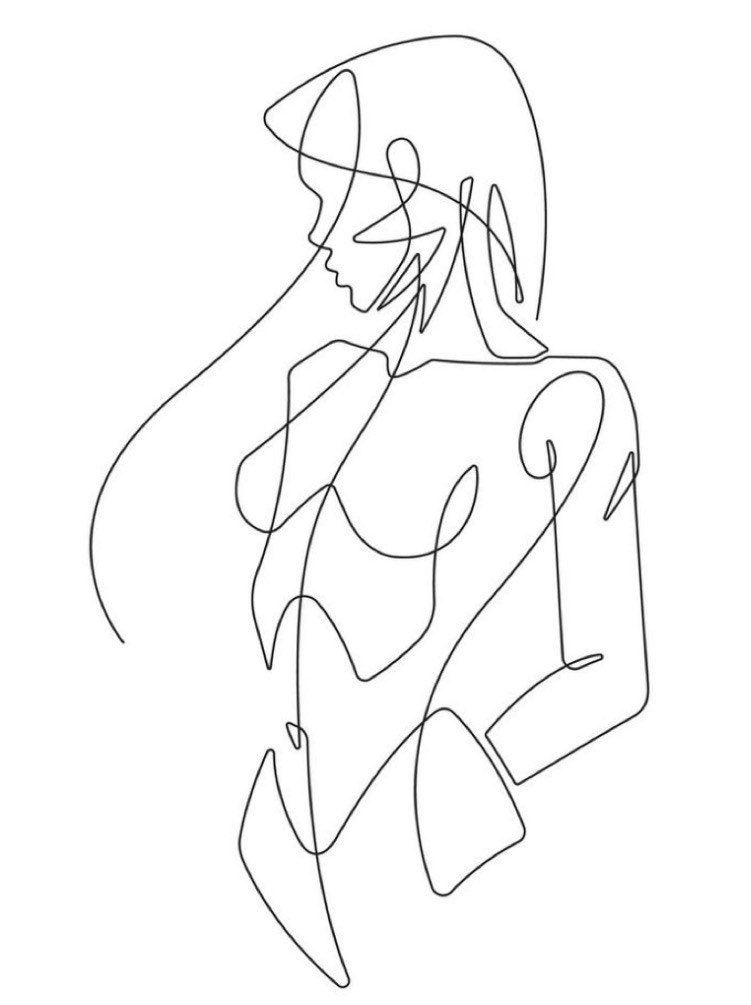 Line Art Sensual Woman | Etsy