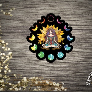 Beautiful Hippie Moon Phases Sticker | Laptop Sticker | Vinyl Die Cut Sticker | Water Bottle Decal | Laminated Sticker