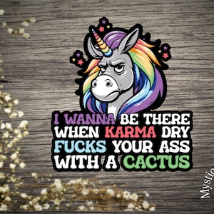 Funny Karma Sticker | Laptop Sticker | Vinyl Die Cut Sticker | Water Bottle Decal | Laminated Sticker