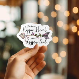 Hippie Heart Sticker | Laptop Sticker | Die Cut Vinyl Sticker | Water Bottle Decal | Laminated Sticker