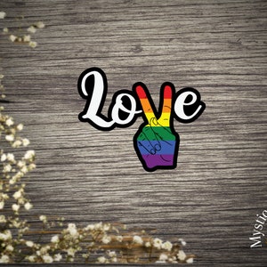 Love Gay Pride Sticker | Laptop Sticker | Vinyl Die Cut Sticker | Water Bottle Decal | Laminated Sticker