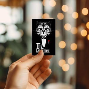 Funny Catfather Sticker | Laptop Sticker | Vinyl Die Cut Sticker | Water Bottle Decal | Laminated Sticker