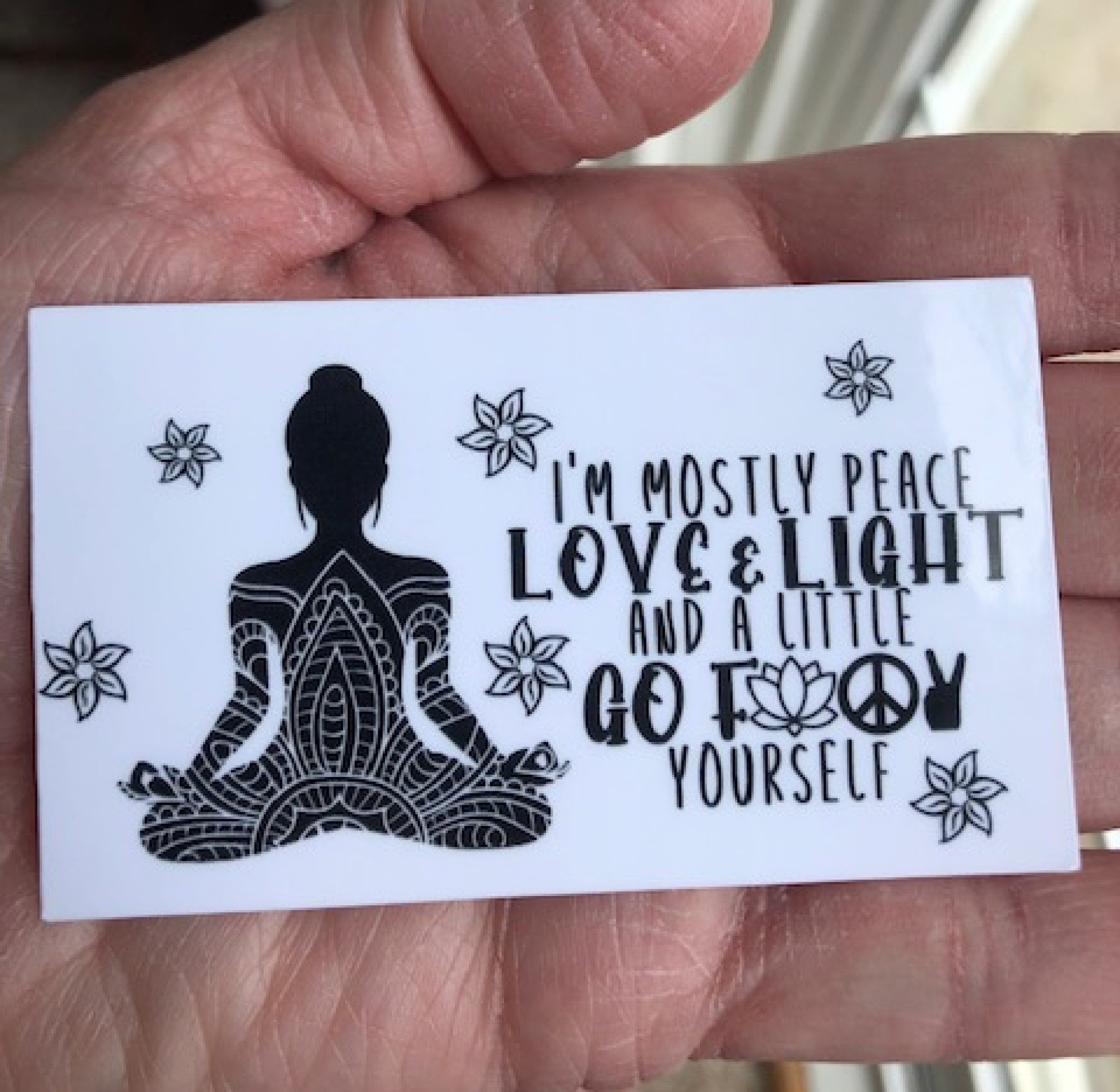 I'm Mostly Peace Love & Light Laptop Sticker Vinyl Die Etsy