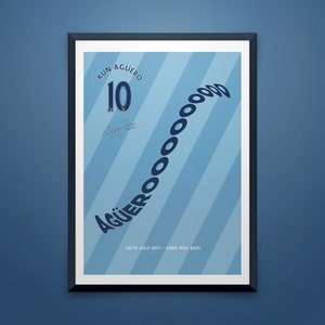Manchester City, The Blues, Sergio Aguero, number 10 shirt Premier League Champions 2020, Blue Moon, City Fan, Aguerooooo