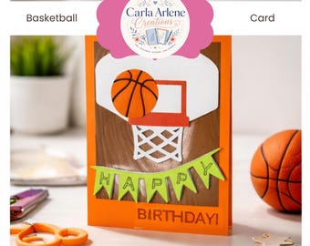 Layered Basketball Card SVG | Sports Birthday Cricut File (Instant Download)