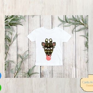 Giraffe with Bubble Gum - Giraffe with Bubble Gum Sublimation - Giraffe Sublimation