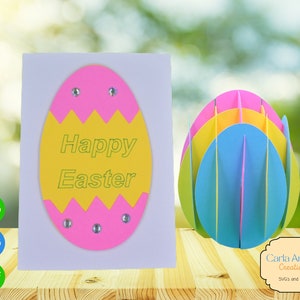 Cartão de Ovo de Páscoa Feliz - Cartão de Páscoa Feliz - Cartão de Páscoa - Cartão de Páscoa SVG - Ovo Pop-up - Ovo Pop-up SVG - Pop-up de Páscoa - Pop-up de Páscoa SVG
