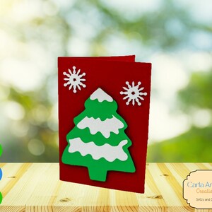 Snowy Tree Card - Christmas Tree Card - Christmas Card SVG - Snowy Tree Card SVG - Card Making - Holiday Card SVG