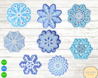 Snowflakes SVG - Layered Snowflakes SVG - Layered Snowflakes