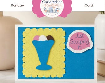 Carte d'anniversaire coupe glacée Sundae SVG | Fichier coupé pour la célébration de l'été (téléchargement numérique)