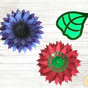Plantilla de flor de papel DIY - Flor de papel SVG - Flor de papel en capas - Flor de papel