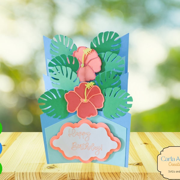 Hibiscus Card - Tropical Card - Flower Card - Get Well Card - Thinking of You Card - Birthday Card