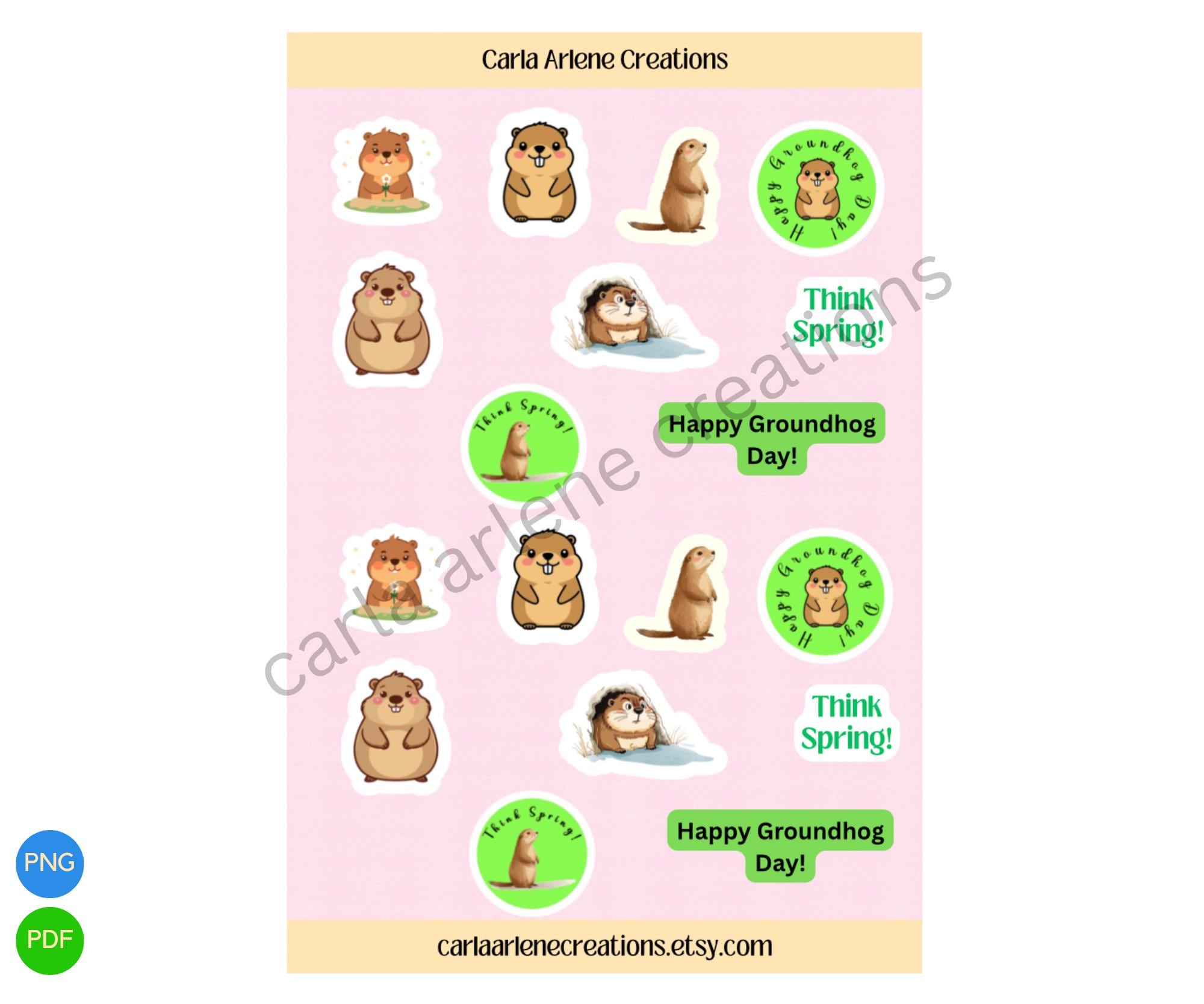 Groundhog Day Planner Stickers | Printable Stickers | Cricut Print Then ...