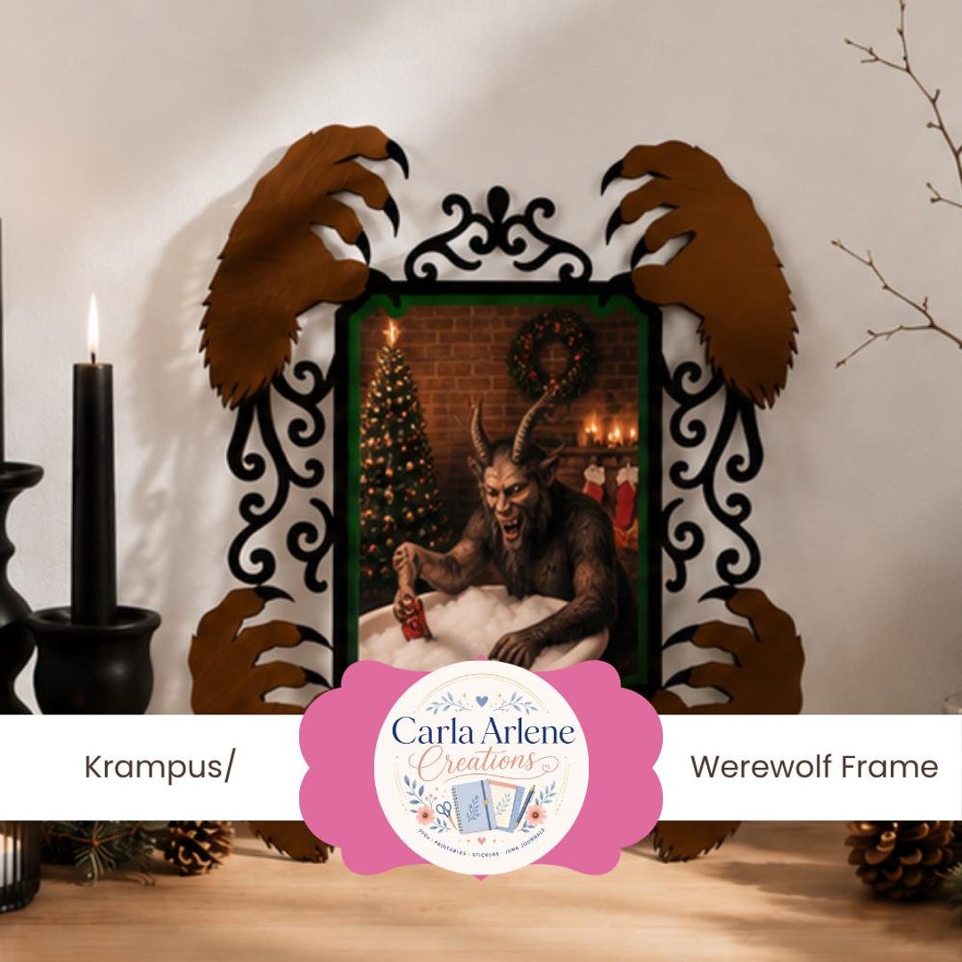 Krampus Werewolf Frame SVG | Gothic Christmas Halloween Decor (cricut ...