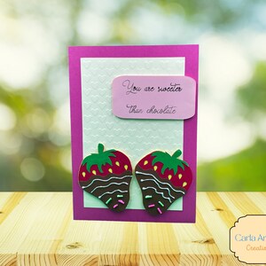 Fraise douce carte SVG - carte de Saint-Valentin - carte chérie - fraise SVG