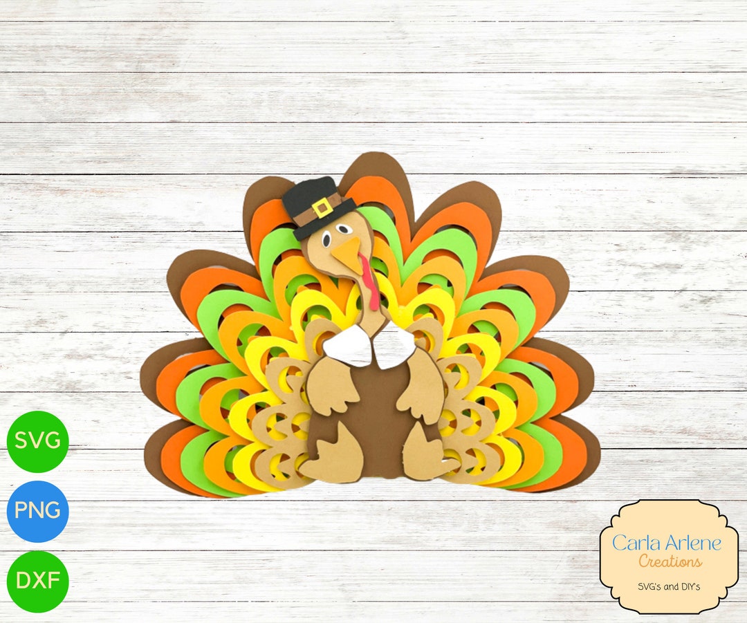 Layered Thanksgiving Turkey Turkey SVG Thanksgiving SVG Layered Turkey