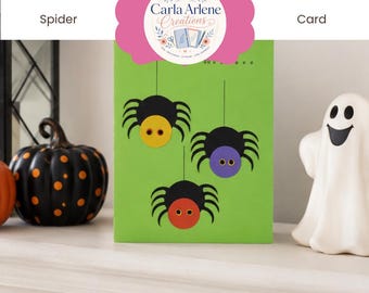 Spider Halloween Card SVG | Just Dropping In Greeting Card (Digital Download)