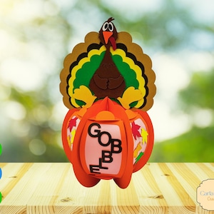 Turkey Pumpkin Lantern SVG: Thanksgiving Craft (Digital Download)