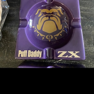 Personalized Purple Que Dawg ashtray