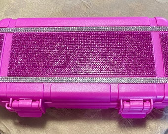 Hot Pink blinged out Travel Humidor