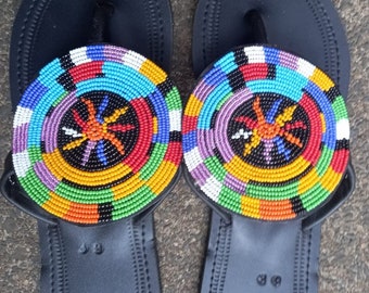 maasai handmade women beaded sandals