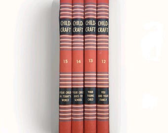 Lote de 4 libros de manualidades infantiles (n.º 12, 13, 14, 15) Libros antiguos de 1949, cuentos populares, crianza de los hijos