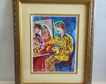 Zamy Steynovitz Artist at Work Fine Art Serigraph Print Framed COA Estate Stamp
