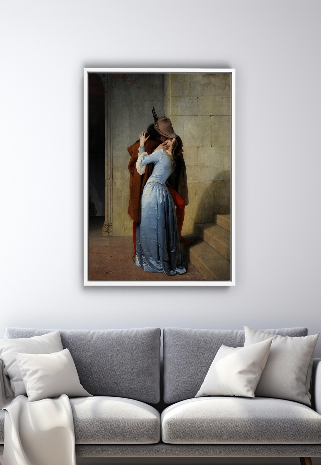 Romantic Couple Canvas Wall Art, Classical Love Painting, Vintage ...