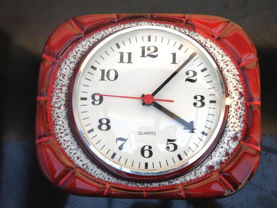 Vintage. Retro Clock From the 70s Wall Clock Quartz Fat Lava Clock From ...
