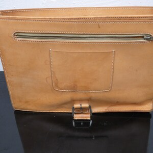 Vintage BREE Tan Leder Aktentasche Messenger Bag 1980er Jahre Bild 9