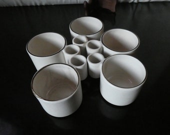 Gresline Ambrogio POZZI by Ceramica Franco Pozzi, Alto Basso, Italy, 1970’s, set of  cups, Italian stoneware