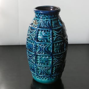 BAY Keramik W. Germany 60-20 Blue Bodo Mans 1960s 70s Handle vase ceramic vase flower vase vase jug vintage