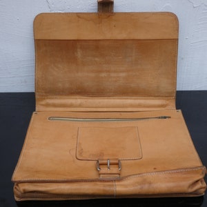 Vintage BREE Tan Leder Aktentasche Messenger Bag 1980er Jahre Bild 6